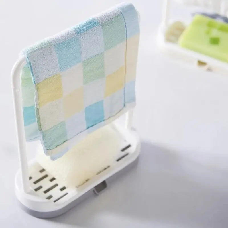 Kitchen Sponge Holder and Dishcloth Organizer Rack