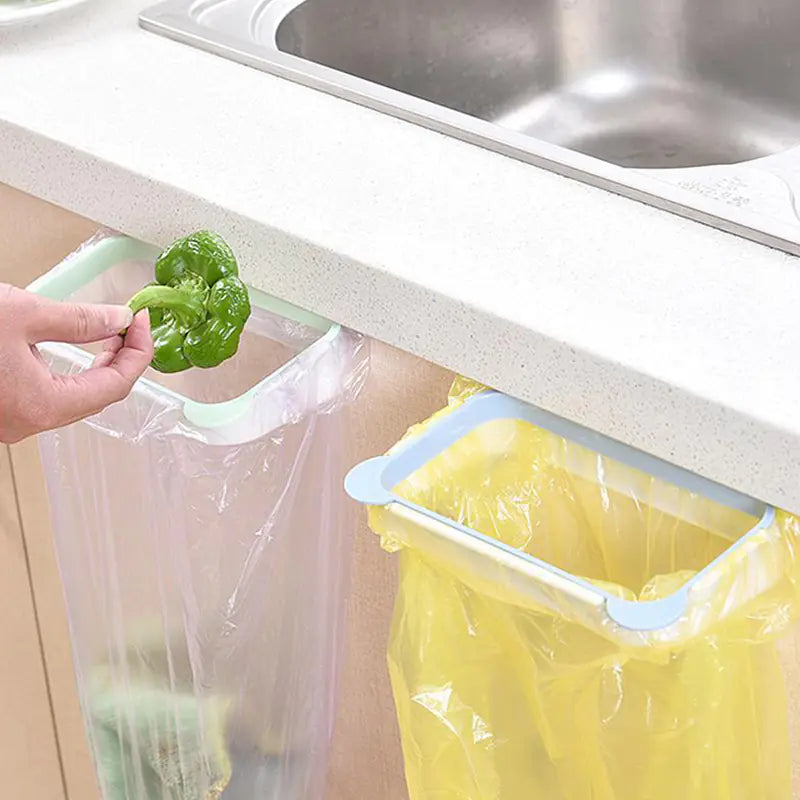 Wall Mounted Kitchen Garbage Bag Rack Organizer