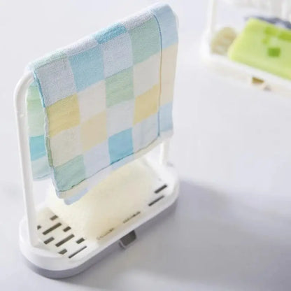 Kitchen Sponge Holder and Dishcloth Organizer Rack