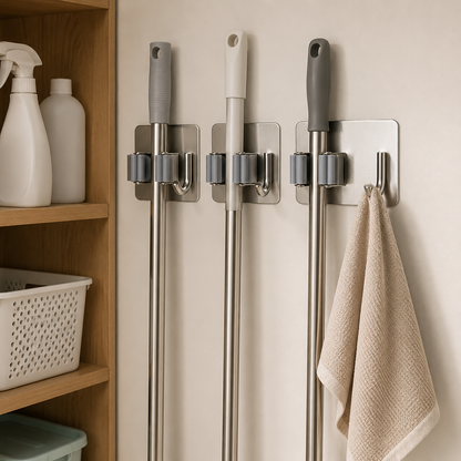 Mop Holder with Hook - 3 Pack